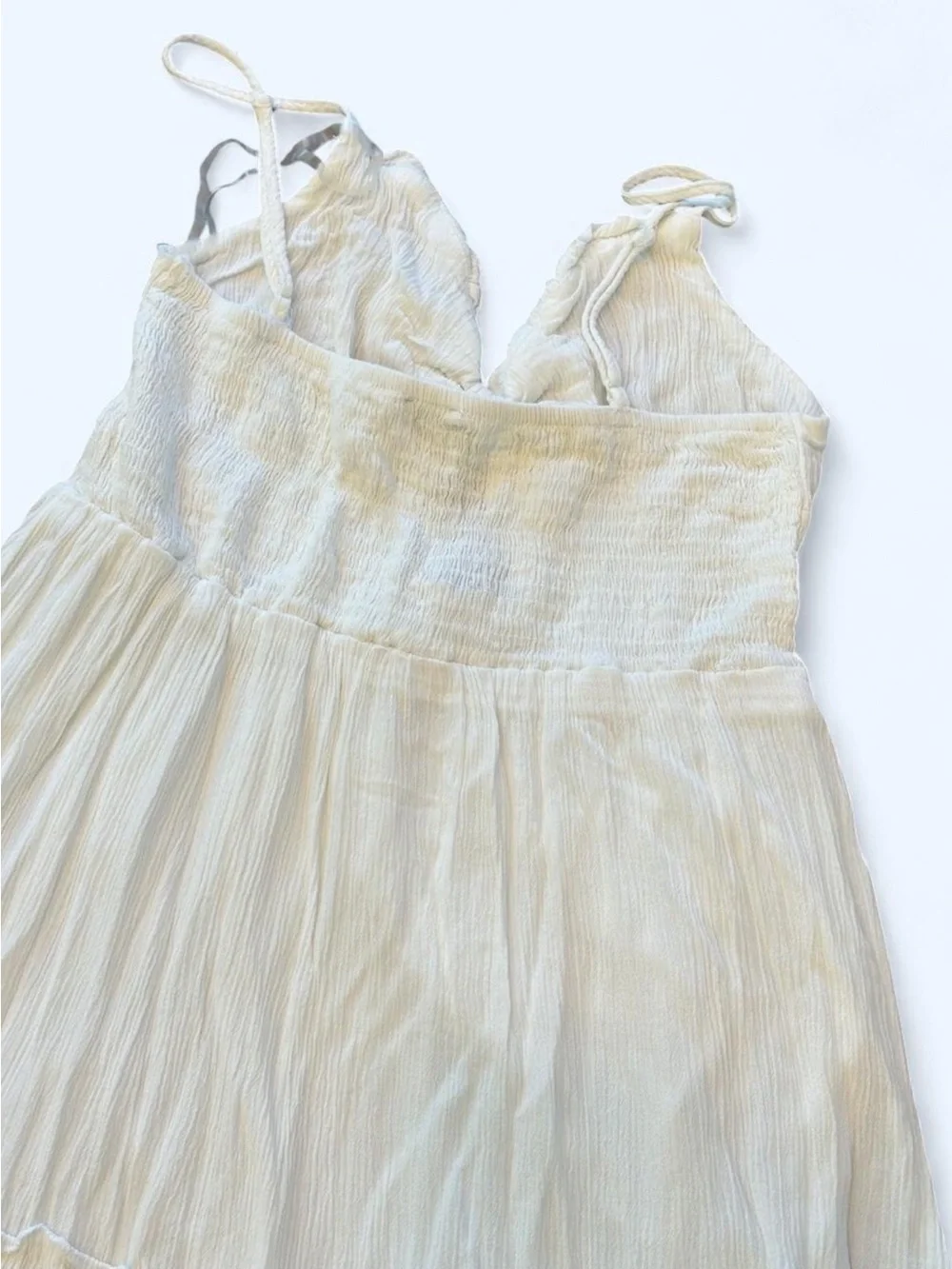 Justify White Tie-Front Smocked Maxi Dress - Picture 3 of 7